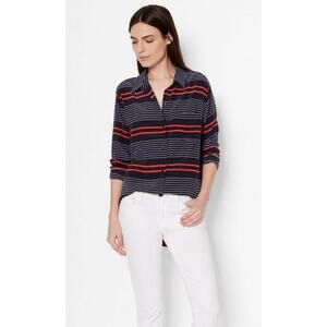 Equipment Purple Stripe Classic Silk Shirt